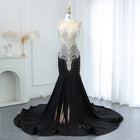 Luxury Crystal Royal Blue Mermaid Prom Dresses with Train RM057
