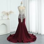 Luxury Crystal Royal Blue Mermaid Prom Dresses with Train RM057