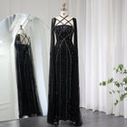 Beaded Mermaid Evening Dress with Cape Sleeves SS391