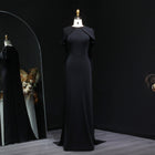 Elegant Pink O-Neck Mermaid Evening Dress with Cape Sleeves SF033