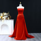 Elegant Red Strapless Evening Dresses with Overskirt SF255