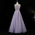 Luxury Beaded Lilac A-Line Strapless Evening Dress SS247