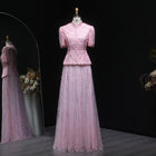 Elegant Pink Crystal Two-Piece Formal Evening Dress SS546