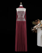 Luxury Crystal Lilac Strapless Chiffon Evening Dress SS539