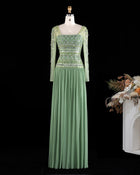 Luxury Crystal Lilac Strapless Chiffon Evening Dress SS539