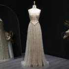 Luxury Sage Green Spaghetti A-Line Evening Dress SS693