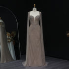 Luxury Beaded Pink Evening Dress with Cape Sleeves SS194