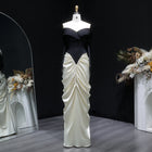 Elegant White&Black Off Shoulder Mermaid Evening Dress SF531