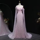 Purple Lace Mermaid Evening Dress with Cape Sleeves SF055