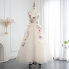 Elegant 3D Flowers Khaki A-line Midi Evening Dress SS334