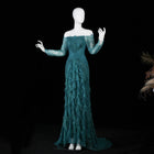 Luxury Turquoise Long Sleeves Mermaid Evening Dress SF519