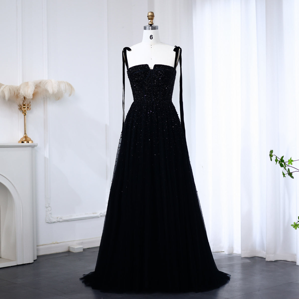 Luxury Beaded Wine Red Evening Dresses with Straps SS263