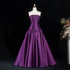 Elegant Strapless Dark Navy A-Line Evening Dress SF480