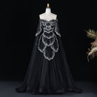 Gorgeous Beaded Sage Green Evening Dress with Cape Sleeves SS215