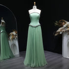 Elegant Pink Strapless Beaded Chiffon Evening Dress SS789