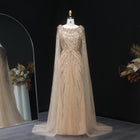 Luxury Crystal Lilac Evening Dress with Cape Sleeves SS549