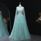 Luxury Pink Evening Dress with Cape Sleeves SS050