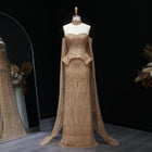 Stunning Crystal Evening Dress with Cape Sleeves SS558