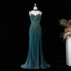 Luxury Emerald Green Spaghetti Strap Mermaid Evening Dress SS188