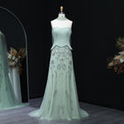 Luxury Sage Green Strapless Evening Dress SS254
