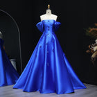 Elegant 3D Flowers Off Shoulder Red Evening Dress SF273