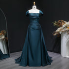 Luxury Orange Off Shoulder Evening Dress with Overskirt SF491