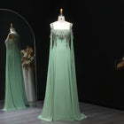 Luxury Crystal Royal Blue Evening Dress with Cape Sleeve SS305