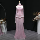 Elegant Orange Peplum Strapless Sequin Evening Dress with Scarf SS560