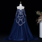 Gorgeous Beaded Sage Green Evening Dress with Cape Sleeves SS215