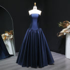 Elegant Strapless Dark Navy A-Line Evening Dress SF480