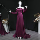 Elegant 3D Floral Purple Evening Dress with Overskirt SF376