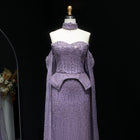 Stunning Crystal Evening Dress with Cape Sleeves SS558