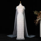 Luxury Gradient Scale Textured Evening Dress with Scarf SS523