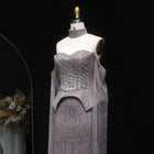 Stunning Crystal Evening Dress with Cape Sleeves SS558