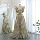 Glitter Lime Green Puff Sleeve Evening Dress SS155