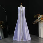 Luxury Rhinestone Lilac Kaftan Evening Dress with Cape SS276