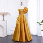 Elegant Crystal Lavender A-Line Pleats Satin Evening Dress SS592