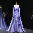 Simple Lilac 3D Flower Evening Dress with Overskirt SS266