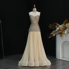 Luxury Gold Strapless Beaded Corset Evening Dress with Choker SS504