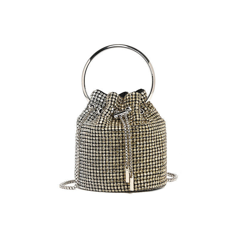 Rhinestone Shoulder Crossbody Bucket Bag HB005