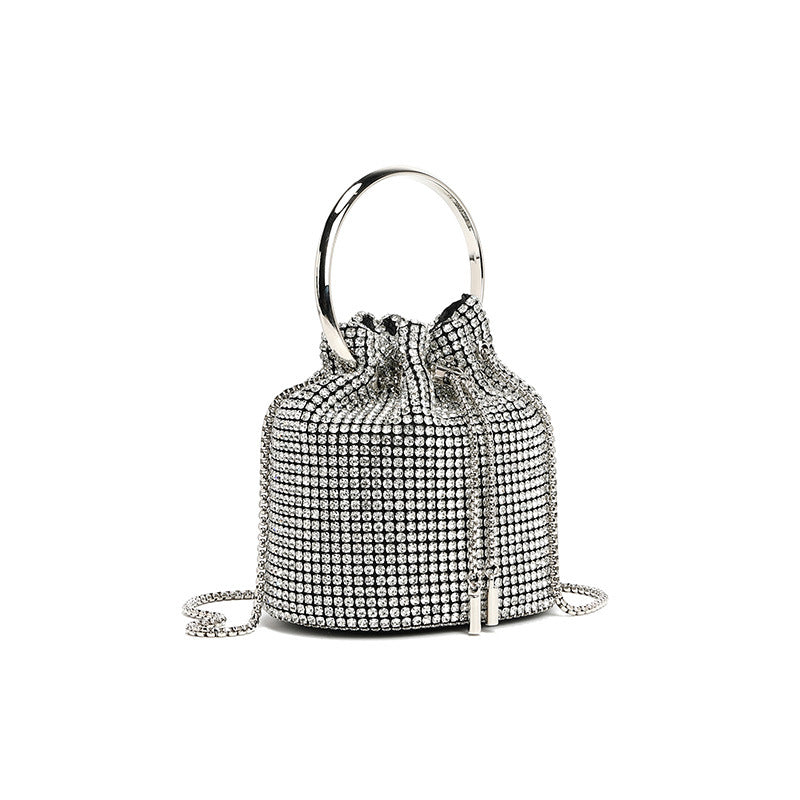 Rhinestone Shoulder Crossbody Bucket Bag HB005