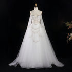 Gorgeous Beaded Sage Green Evening Dress with Cape Sleeves SS215