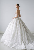 Sparkly White Full-Sequin Embroidery Ball Gown Wedding Dress SW604