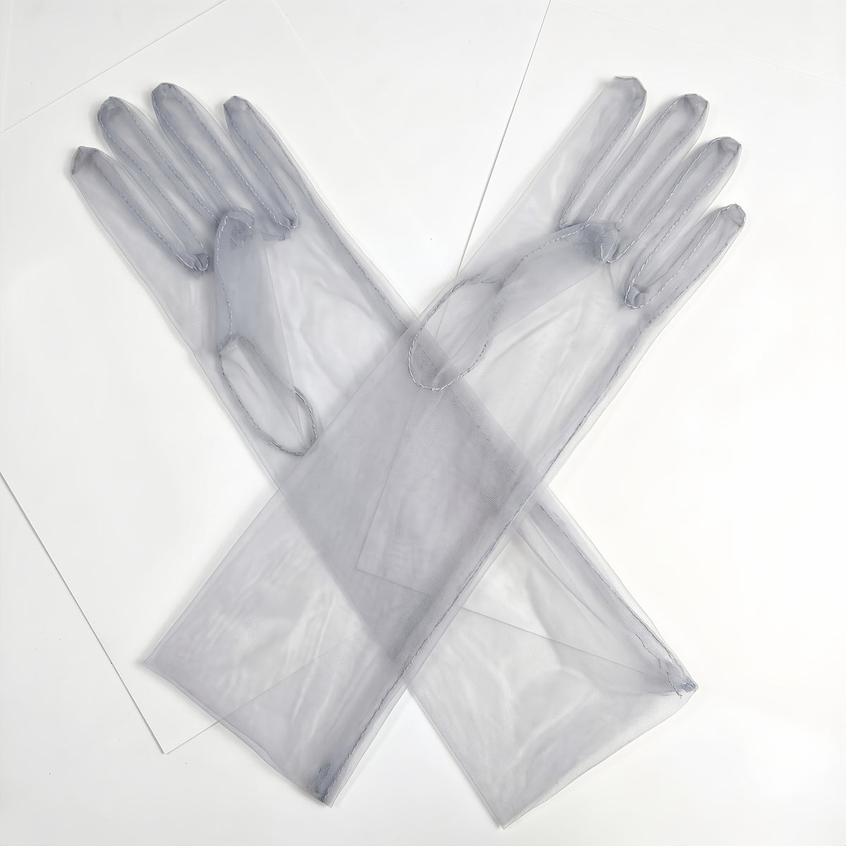 Sheer Tulle Long Bridal Gloves for Wedding & Prom GL001