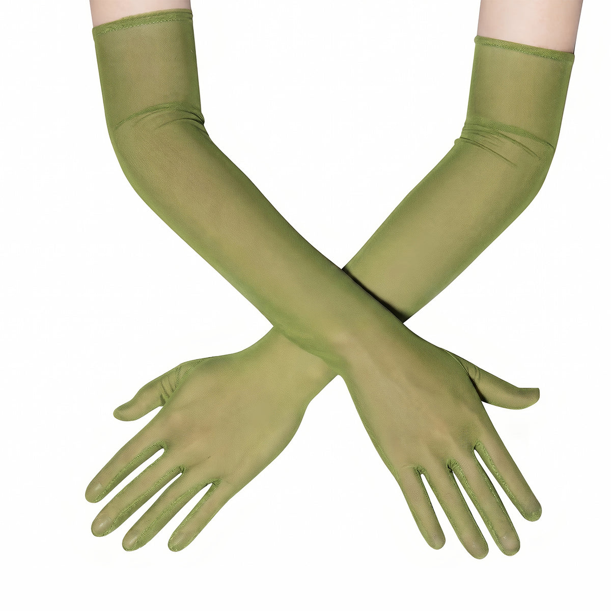 Sheer Tulle Elbow-Length Bridal Gloves for Wedding & Prom GL002