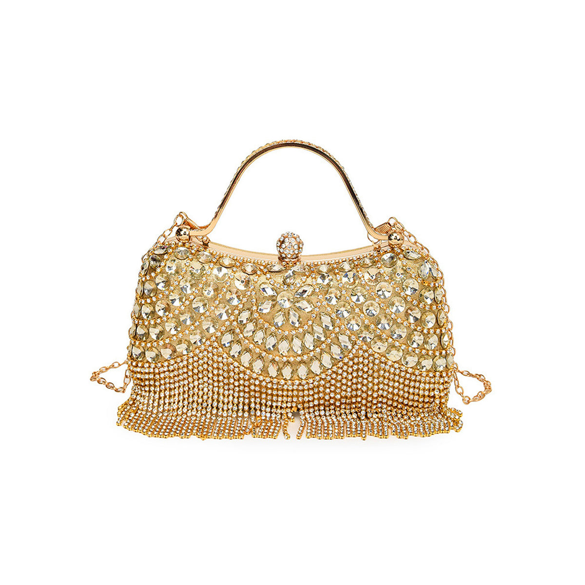 Rhinestone Tassel Clutch Shoulder Bag HB003