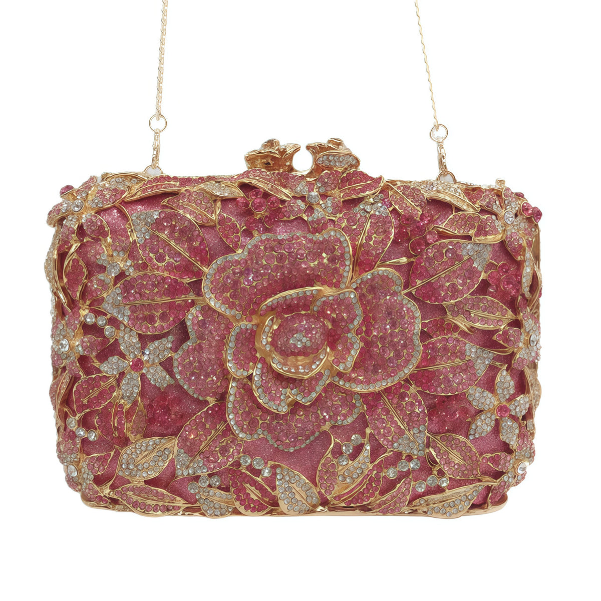 Pastel Rose Crystal Evening Clutch HB011