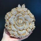 3D Camellia Crystal Evening Clutch HB012