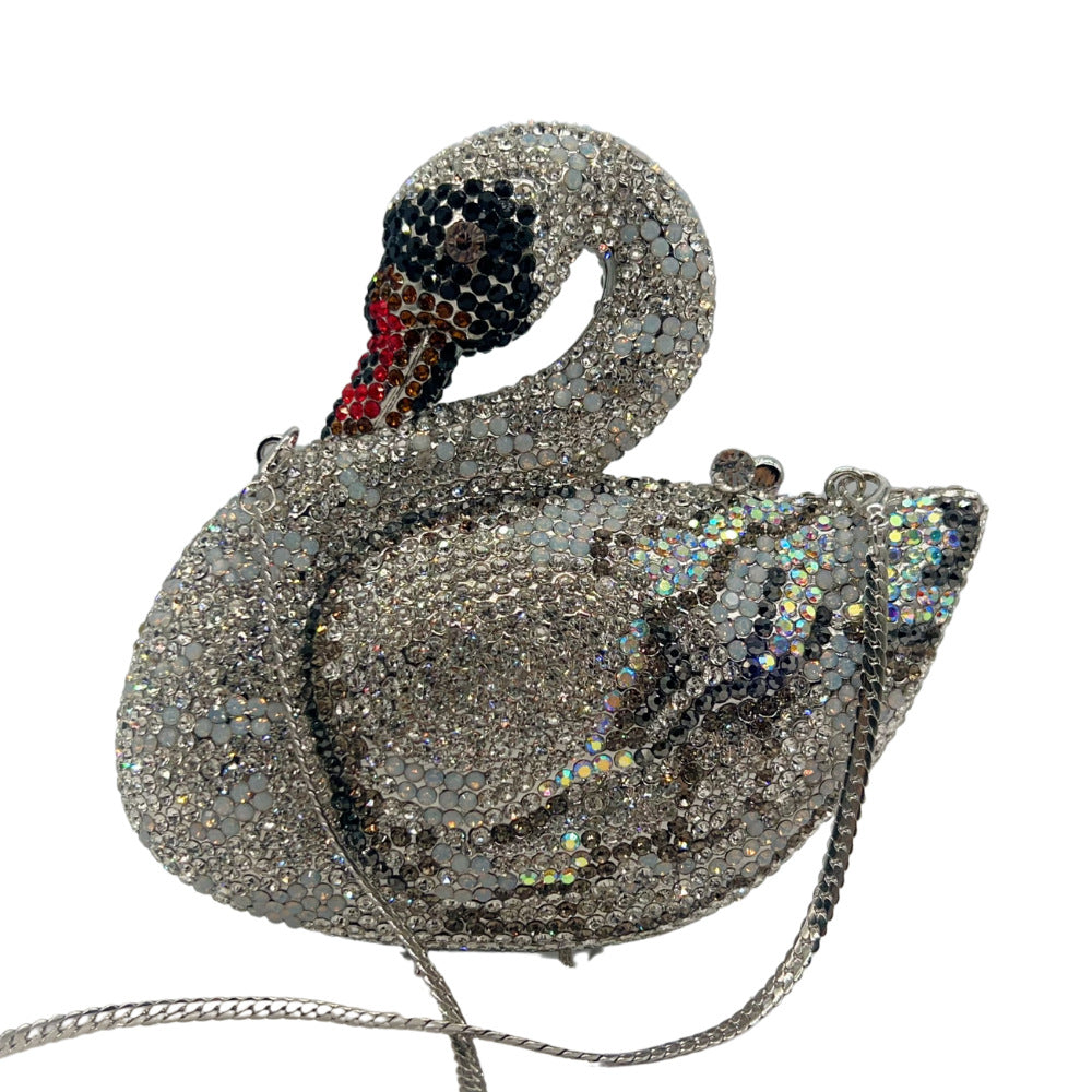 Swan Shaped Crystal Evening Clutch HB026