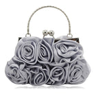 Rose Pattern Satin Flower Clutch Bag HB028